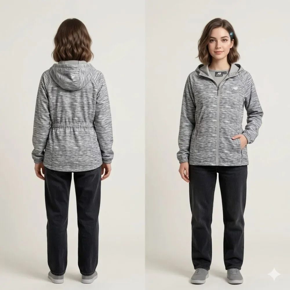 New Balance Space-Dye Hooded Full-Zip Performance Jacket Size XL - Picture 1 of 16